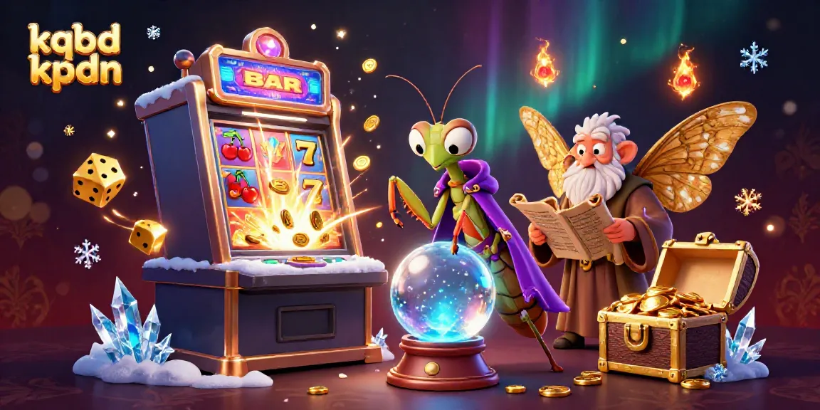 Engaging kqbd kpdn scene showcasing a mystical fortune teller and a librarian amid casino themes and vibrant elements.