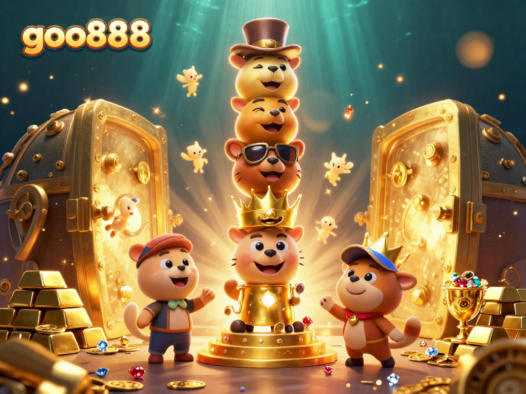 Spin and win with goo888's vibrant casino-themed illustration featuring a golden totem.